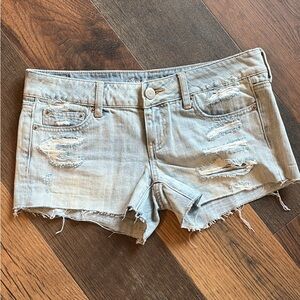American Eagle Outfitters Blue Jean Shorts Distressed Casual
